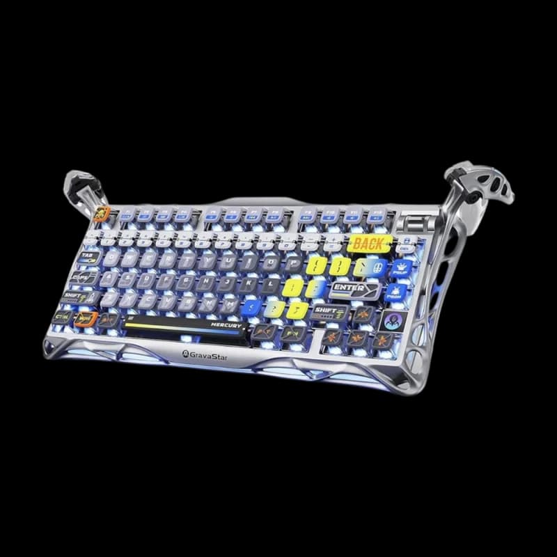GravaStar Mercury K1 Pro Wireless RGB Gaming Keyboard - Interstellar Silver